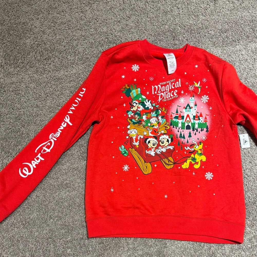 Brand New Red Medium Walt Disney Woman’s Sweatshirt